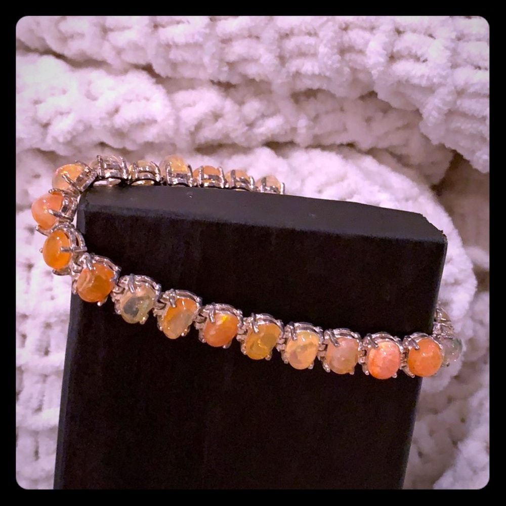 Fire opal bracelet.